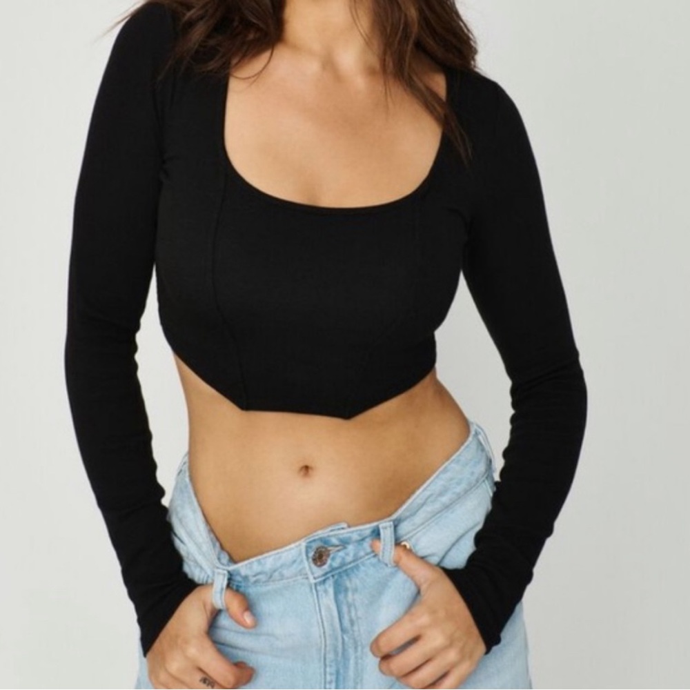 garage corset long sleeve top